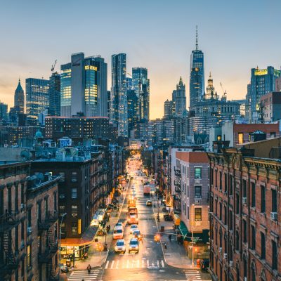 High angle view of Lower Manhattan, New York City